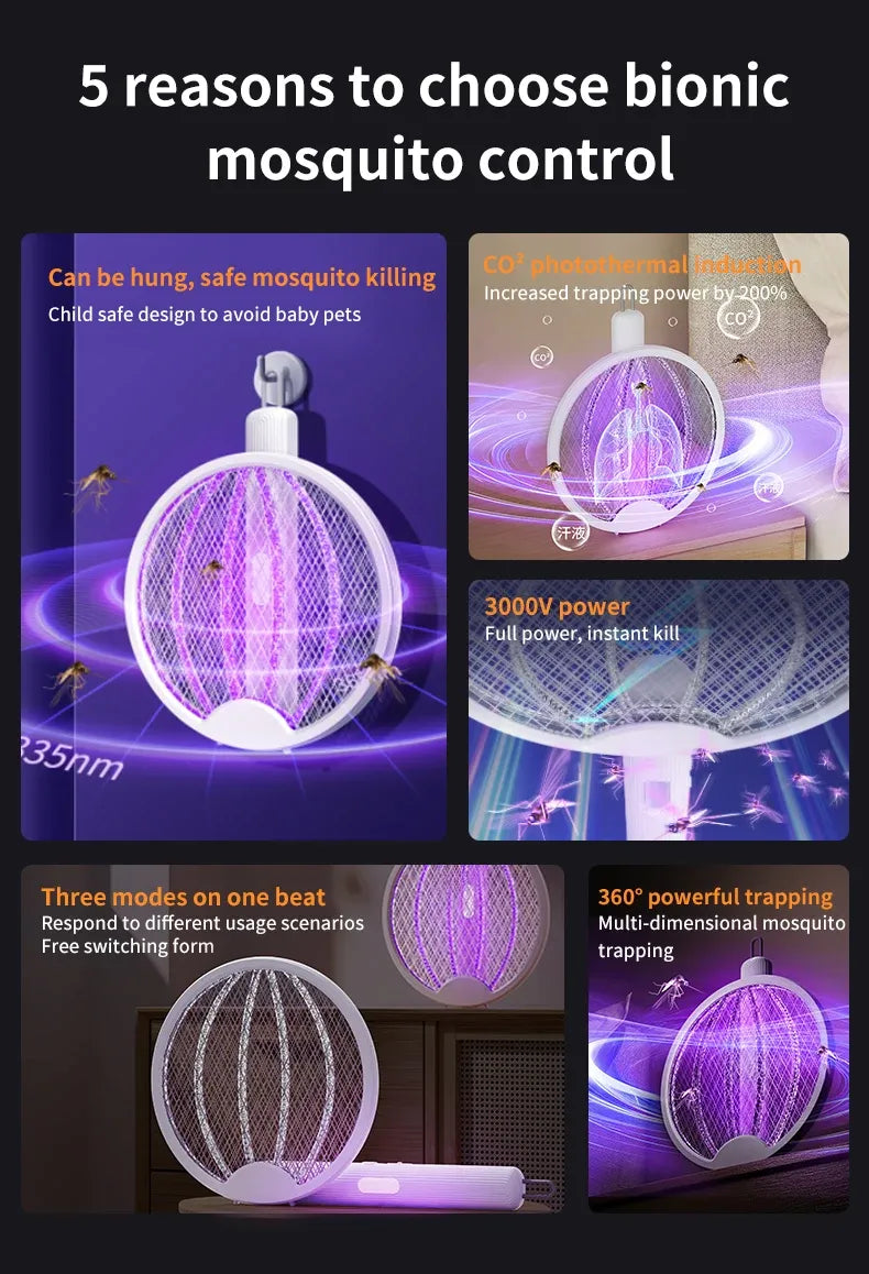 Foldable Electric Mosquito Killer with Light